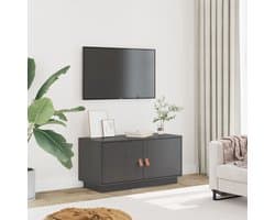 vidaXL Tv Meubilair - Televisie Kast - Tv-meubel 80x34x40 cm massief grenenhout grijs - Grenoblehouten Tv Stand - Tv Tafel - Mediastand