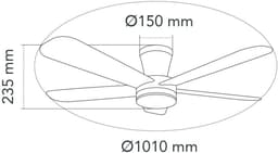 CristalRecord - Plafondventilator Benda 5 blad Ø 101 cm zwart — thumbnail 4