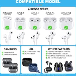 YONO Magnetische Band geschikt voor Apple Airpods - 4 3 2 1 - Pro - Siliconen Koord voor Oordopjes Draadloos - Anti Lost Strap - 80cm - Zwart — thumbnail 3