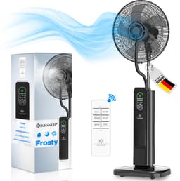 KESSER® Statiefventilator Frosty met Water Ultrasone Verneveling Koeling - Staande Ventilator inclusief Afstandsbediening en Timerfunctie - Zwart — thumbnail 1