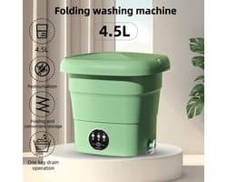 Draagbare Wasmachine - Mini Wasmachine met Centrifuge - Opvouwbare Wasmachine - 4,5 liter - Netstroom - Groen