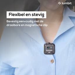 Lumbit® Pulse Pro - Draadloze Microfoon - Lavalier Microfoon - Dasspeld Microfoon met Oplaadcase - Microphone - Podcast - USB-C/Lightning/Aux - 48kHz - 120M Bereik - Plug & play - 2 Stuks - Incl. Windkapjes — thumbnail 3