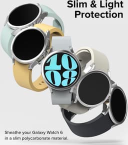 Ringke Slim Hoesje (2-Pack) Geschikt voor Samsung Galaxy Watch 6 40MM - Bumper Case - Lichtgewicht - Transparant Zilver — thumbnail 3