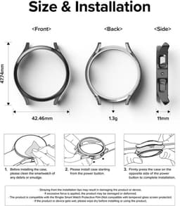 Ringke Slim Hoesje (2-Pack) Geschikt voor Samsung Galaxy Watch 6 40MM - Bumper Case - Lichtgewicht - Transparant Zilver — thumbnail 15