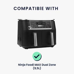 kwmobile heteluchtfriteuse beschermhoes geschikt voor Ninja Foodi MAX Dual Zone (9,5L) - Kunststof hoes voor friteuse in donkergrijs — thumbnail 4