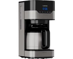 Klarstein 1,2 L Koffiezetapparaat met Thermoskan en Timer, Filterkoffiezetapparaat voor 10 Kopjes, 800 W Grote Filterkoffiemachine, Koffiezetapparaat met RVS Thermoskan - voor Keuken - Touch - Display - Coffee Machine - Koffieautomaat