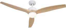 QAZQA joly - LED Plafondventilator met Verlichting | Lamp en Afstandsbediening - 1 lichts - Ø 132 cm - Naturel - Woonkamer | Slaapkamer | Keuken — thumbnail 1