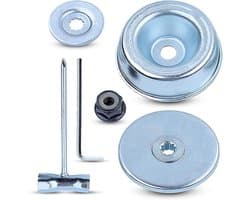 Adapterset met aansluitingen en verloopstukken geschikt voor Stihl FS55, FS70R, FS80, FS90, FS110, FS120 en andere modellen voor eenvoudige montage en gebruiksgemak