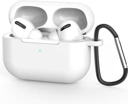 CHPN - Wit AirPods Pro hoesje met karabijnhaak - Hoesje geschikt voor AirPods pro - Siliconen Beschermhoesje - Airpodshoesje - Geschikt voor Apple AirPods pro - Wit — thumbnail 2