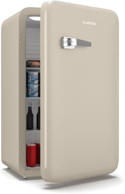 Klarstein Mini-Koelkast Audrey Evo 95L retro Mini koelkast - stil 40 dB, compact koelkast klein met verstelbare , omkeerbare deur, mechanisch Thermostaat, Creme, ideaal voor slaapkamer en kantoren - voor Hotelkamer voor Slaapkamer — thumbnail 4