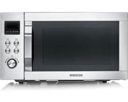 Multifunctionele oven - Airfryer en magnetron - Gerechten bereiden - 4-in-1 functionaliteit - 25 liter - Zilver