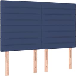 Bedframe met hoofdeinde, blauw, 140 x 190 cm, stof, familiebed, bedframe voor slaapkamer, hotel, logeerkamer — thumbnail 2