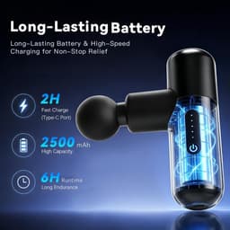 Zerolia Mini Massagepistool, Massageapparaat met Koolborstelloze Motor, 5 Snelheden, Druksensor, 4 - ShopVlot — thumbnail 5