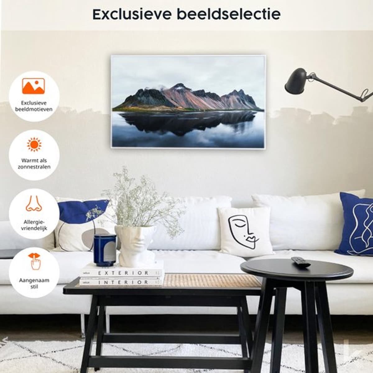 Infrarood Beeldverwarming 1000 Watt - Uitzicht Op Noorwegen - 1200 Watt Warmteafgifte - 60x120 cm - Elektrisch Met Snoer - Voor Binnen - Smart Thermostaat — afbeelding 1