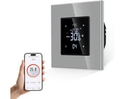 Smart thermostaat, verwarming, grijs, vloerverwarmingskamer met, constante temperatuurkamer voor elektrische verwarming en verwarmingstemperatuurregeling