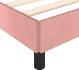 Bedframe met hoofdeinde, roze, 140 x 200 cm, fluweel, hotelbedframe, logeerkamer, bedframe voor slaapkamer, familiebed, voor slaapkamer, hotel, logeerkamer — thumbnail 3