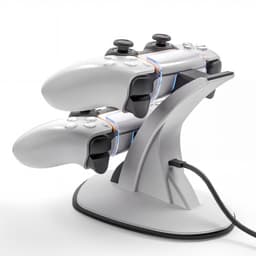 YONO Controller Oplaadstation geschikt voor PlayStation 5 - PS5 DualSense Controllers - Dual Oplader - Charging Dock - Wit - Staand — thumbnail 3