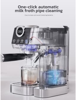 HiBREW H13A 3-in-1 semi-automatische koffiemachine, 6 koffiemodi, extractiedruk van 20 bar, verwijderbaar waterreservoir van 1,3 liter, handgreep van 51 mm aluminiumlegering, dubbel boilersysteem, 3 instelbare temperatuurniveaus — thumbnail 4