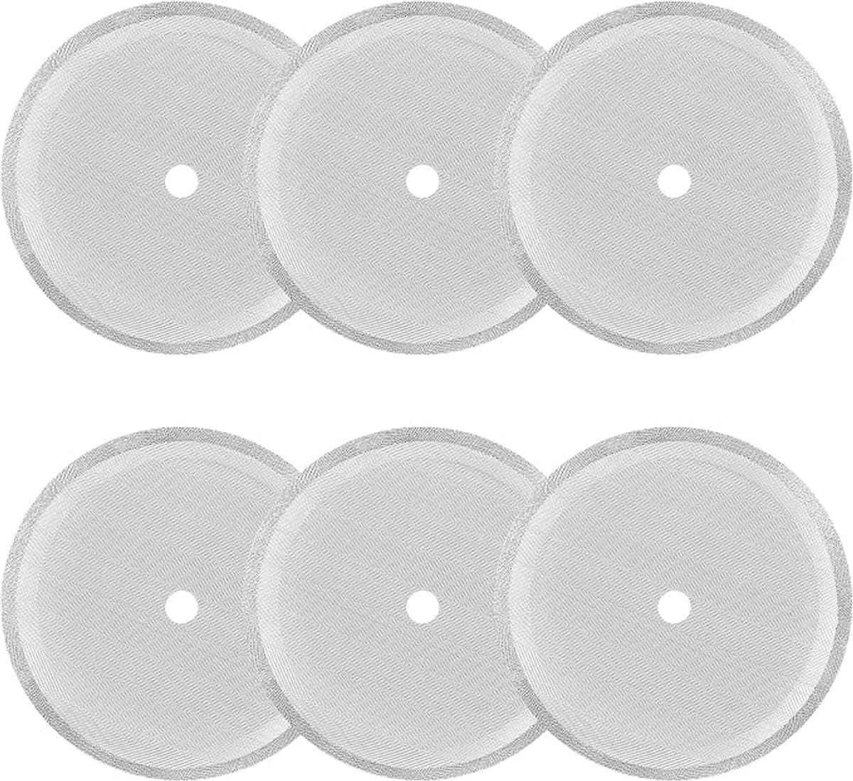 Vervangingsfilters voor French press koffiezetapparaten, 6-delige set, roestvrijstalen filterpatronen, geschikt voor draagbare, afneembare koffiezetapparaten van 1000 ml/1 liter, filteraccessoires. — afbeelding 1