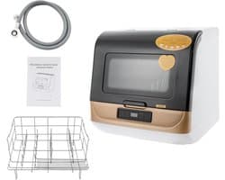 Mini Vaatwasser - Tafelmodel Apparaat - Keuken Gemak - Drie Wasprogramma's - 45 x 40 x 448 cm - Goud