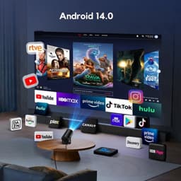 Mini Beamer Draagbaar - 1280 x 720 Resolutie - LED Technologie - WiFi 6 En Bluetooth 5.4 - Voor Gaming Onderwijs Thuisbioscoop Zakelijk — thumbnail 3