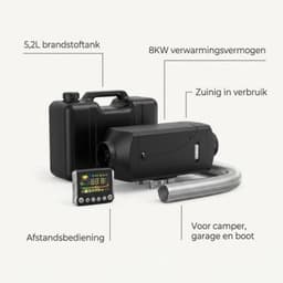 Dieselverwarming – Dieselkachel – Mobiele Verwarmer – Camperkachel – Vrachtwagenkachel – 8KW Vermogen – 5,2L Brandstoftank — thumbnail 3
