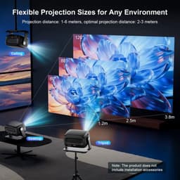 Beamer 30000 Lumen - Native 1080p Resolutie - Android 14.0 Smart Systeem - LED LCD LCoS - Voor Thuisbioscoop En Entertainment — thumbnail 3