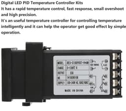 Temperatuurregelaar Digitale LED PID - Thermostaat - K-Thermoelement - Alarmfunctie - Max. 40 A SSR - AC 110-240 V — thumbnail 5