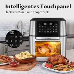 Heteluchtfriteuse - 1800W - 12L Capaciteit - Roestvrij Staal - LED-Touchbediening - Voor Gezond Koken — thumbnail 5
