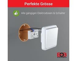 nalooprelais inbouw, 200 W, wit