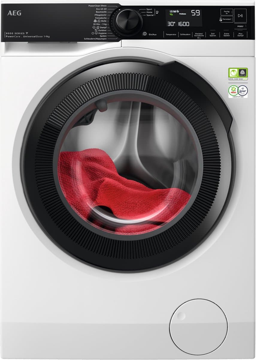 AEG LR9W80600 wasmachine 10 kg 9000 serie | Taal display Duits — afbeelding 1