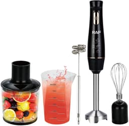 RAF - Staafmixer Set - 5-in-1 - Hand Blender - Elektrische Handmixer - Klopper - Staafmixer - BPA-vrij - Extreem Krachtig - Hakmolen - Garde - Maatbeker - Mengstaaf - Ook voor IJsklontjes - Complete Set - Melkopschuimer - Foodprocessor — thumbnail 2