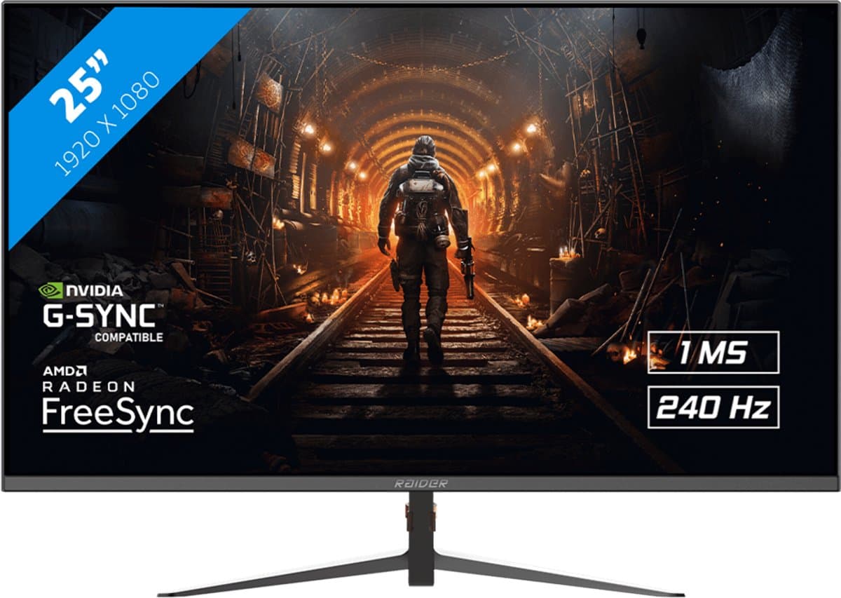 RAIDER - Full HD 240Hz Gaming Monitor - FreeSync/G-Sync - 25 Inch — afbeelding 1