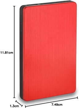Harde Schijf Extern - Draagbare - 500GB Opslag - Rood — thumbnail 2