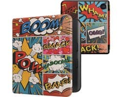 kwmobile e-reader hoesje geschikt voor Kobo Libra Colour hoes - E reader flip case met magnetische sluiting - Ereader cover - Stripboek design in meerkleurig