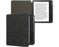 kwmobile hoes geschikt voor Kobo Libra Colour - Stoffen beschermhoes voor e-reader in donkergrijs