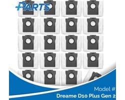 Dreame D10 Plus Gen 2 Stofzakken (20 Stuks, Plus.Parts® alternatief voor RDB8)