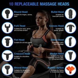 Gun Massager – Lichtgewicht Massageapparaat – 30 Snelheden – LED Touchscreen – Mini & Stil – Type-C – 10 Opzetstukken – Spierontspanning – Compact Formaat – USB Oplaadbaar – Anti-Stress — thumbnail 4