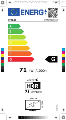 STRONG - TV 50" (126 cm) SRT50UG7773C - Smart Google TV 4K UHD - Chromecast - Google Assistant - Dolby ATMOS - Doly Vision - Drievoudige tuners - Wifi - Bluetooth - Port Ethernet - 3xHDMI + 2xUSB - NETFLIX — thumbnail 2