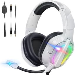 StayPowered RGB Gaming Headset - Ultiem Geluid voor Top Gamers - Ergonomisch Ontwerp - Ruisonderdrukkende Microfoon - Brede Compatibiliteit - Gemakkelijke Bediening - RGB Verlichting - Wit/Zwart - Levering Sneller dan Aangegeven! — thumbnail 1
