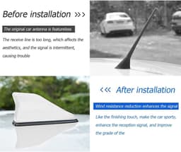 Haaienvin-antenne - Am/Fm signaaldecoratie voor auto SUV vrachtwagen (grijs) — thumbnail 5