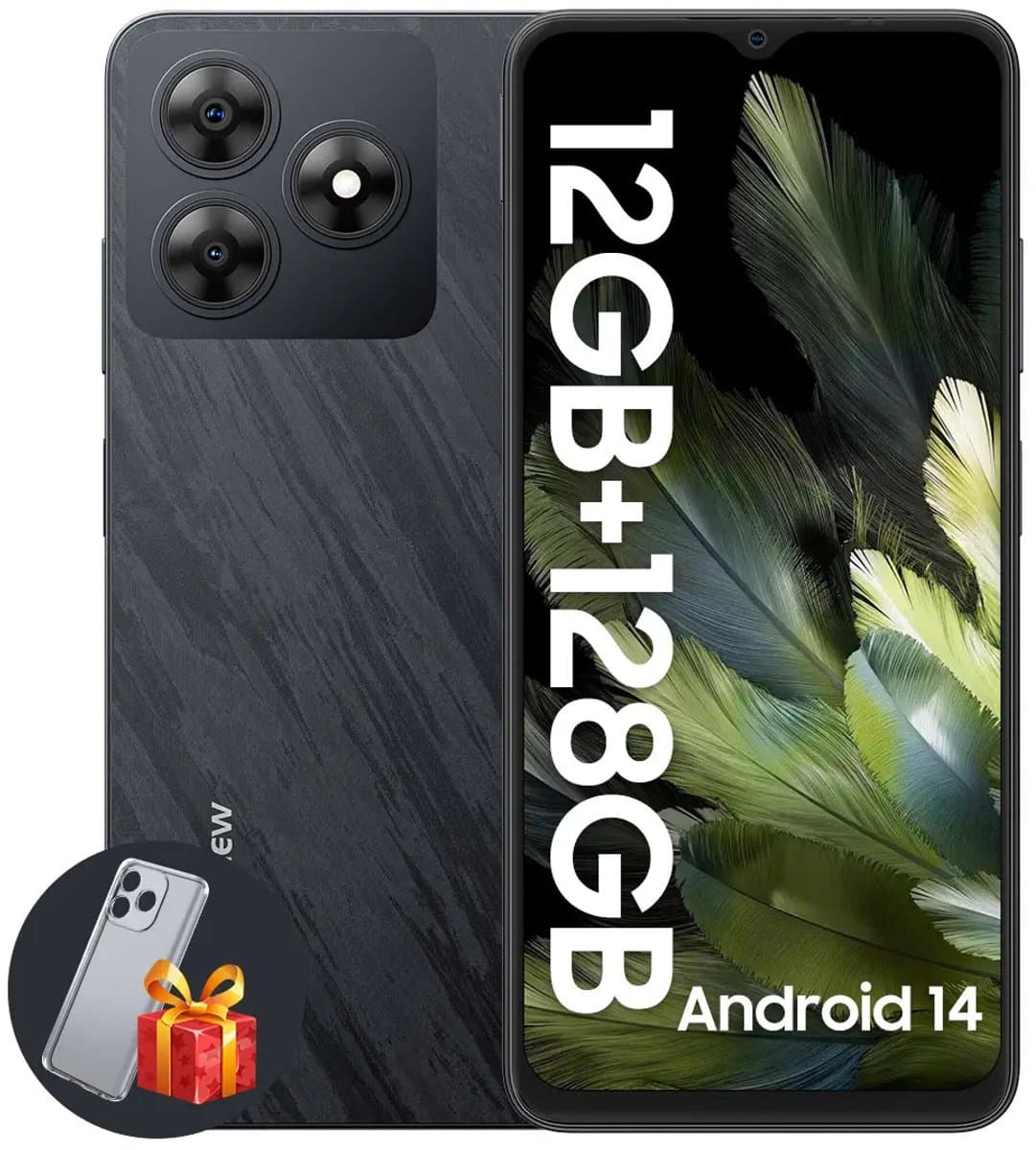 Blackview WAVE 8 - Smartphone - 128GB - 6.56 inch - 4G Dual SIM - 5000mAh - 6.56 inch - Android 14 - 90Hz - GPS - Zwart — afbeelding 1