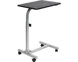 MEUBLES COSY Bijzettafel op wieltjes-Bedtafeltje Industrieel-20kg Draagkracht-Zwart-48x37x79 cm(L x B x H) -Bedtafeltje op Wieltjes - Laptoptafel - Bijzettafel - Nachtkastje - Laptop Tafel - Laptoptafel op Wielen - Bijzettafel Bank