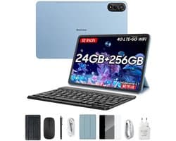 Blackview MEGA 2 Tablet Sets - Android 15 - 4G LTE+WiFi - 12 Inch - 24GB RAM - 256GB - Widevine L1 - 9000mAh - Blauw