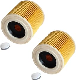 2 stuks Patroon filters - stofzuiger HEPA-filter katoen - Stofzuigerfilter - Vervangende onderdelen - Filteronderdelen - Filtercompatibele filters - Geschikt voor Karcher WD3, NT18, 20, 38, 1HEPA-filter WD2, MV2, 3 stofzuigers - Geel — thumbnail 1