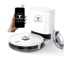 TONIHOMI® Q8- Robotstofzuiger met dweilfunctie - Automatisch legen - Robotstofzuiger met laadstation - LDS Laser navigatie - Wit