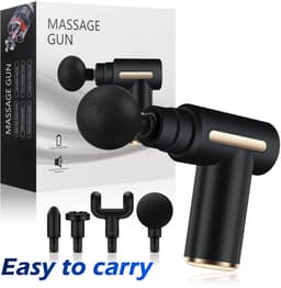 Massage gun met 4 hulpstukken incl. oplaadbare accu. Relaxen massage apparaat met instelbare intensiteit, 4 verschillende hulp stukken en USB C laadkabel. — thumbnail 1