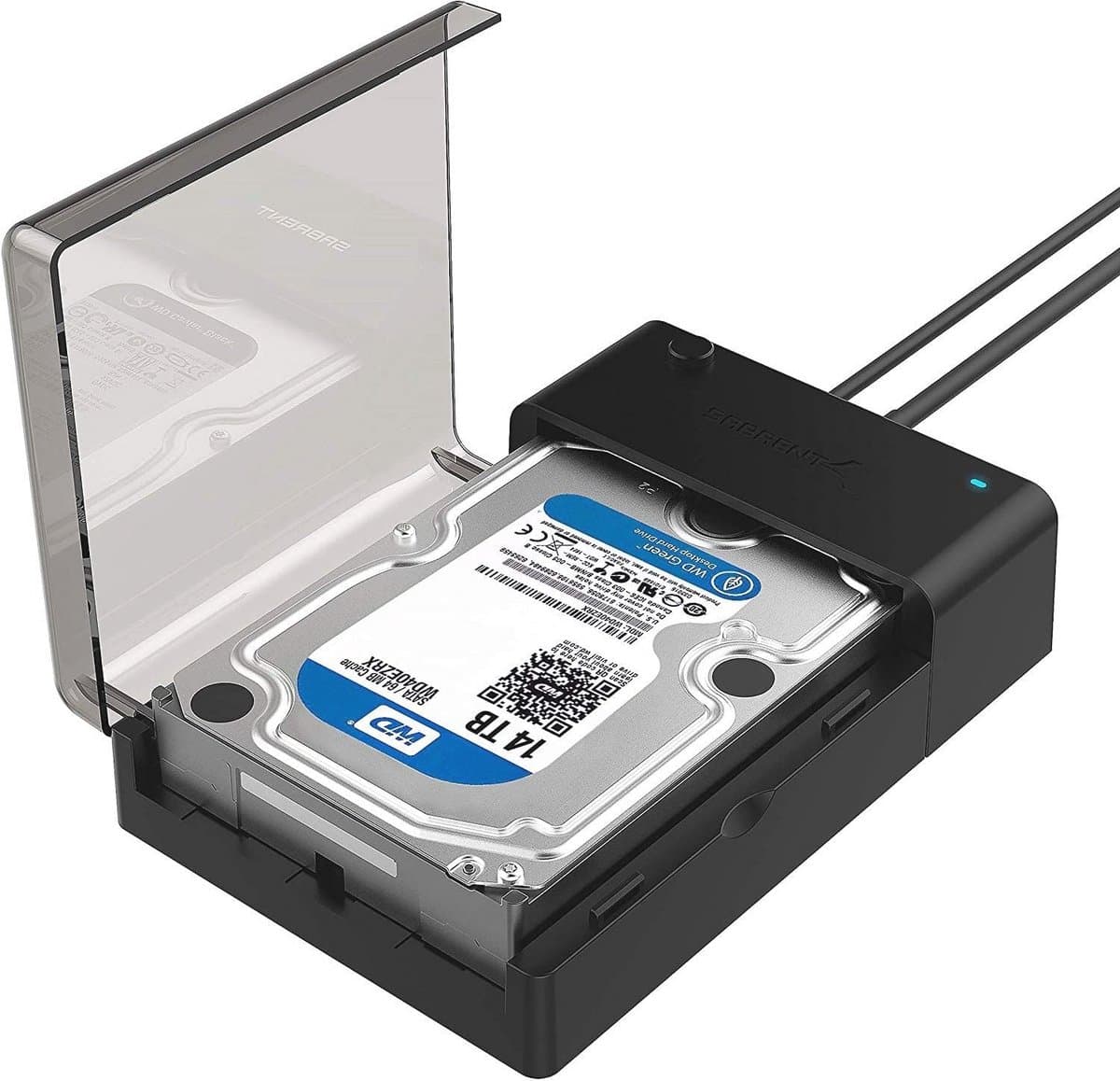 Docking station voor 2,5/3,5 inch SATA SSD/HDD - USB 3.2 Gen1 met 12V voeding en 1,8m kabel — afbeelding 1