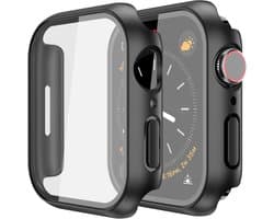2 stuks - Smartwatchbehuizing - 45 mm - Ultradun gehard glas - Horlogeaccessoires - Beschermt het horlogescherm tegen krassen - Eenvoudig te installeren - Voor serie 7/8/9 - Zwart