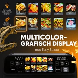 ProfiCook FR 1287 H - Dubbele Heteluchtfriteuse - 2 x 4 Liter - Met kleurendisplay - Touchscreen - 9 Programma's - 2 onafhankelijke kookzones — thumbnail 4